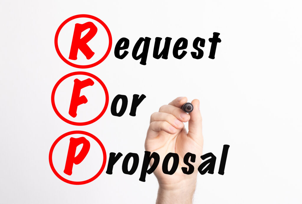 image of request for proposal with sharpie